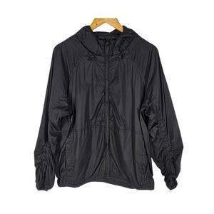 ATHLETA WOMEN'S BLACK SUPERSET WINDBREAKER HOODIE JACKET SIZE SMALL